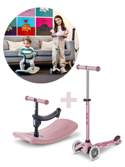 Самокат-качалка Mini Micro Deluxe Rock & Go LED, пудрово-розовый