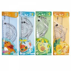 
          Набор чертежный Yalong, 20 см, пластиковый, 4 предмета, цвета ассорти, пакет-пенал ПВХ с европодвесом