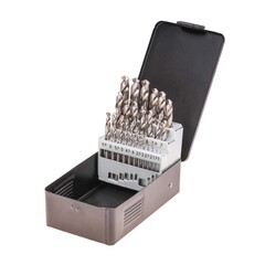 Набор сверл по металлу 1-13мм 25шт DIN338 HSS-G 118° (мет. кейс) Terrax by Ruko A214215