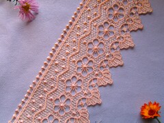Кружево плетеное, ш. 7,8 см, персиковый