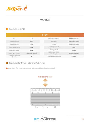 T-Motor S150 KV9.5 (62", 400 В, 150 кг)