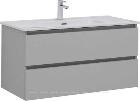 Aquanet 344776 Тумба с раковиной Вега 2.0 100 2 ящ. цв.бежевый (раковина Flat) (344776)