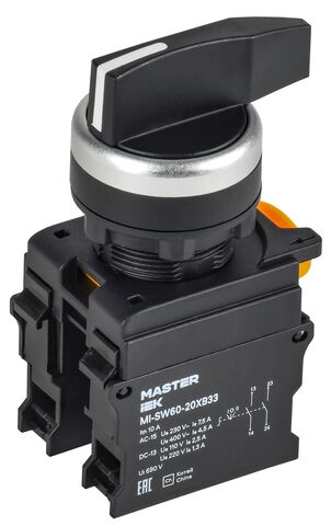 Переключатель длин. ручка 3 полож. возв. 2NO MASTER IEK