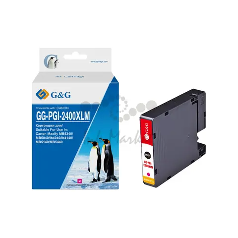 Картридж струйный G&G GG-PGI-2400XLM PGI-2400XL M пурпурный (20.4мл) для Canon Maxify iB4040, iB4140, МВ5040, MB5140, МВ5340, MB5440