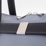 Сумка Саломея 2032 гладкий серо-голубой + черный