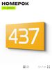 Номер на дверь 437, табличка на дверь для офиса, квартиры, кабинета, аудитории, склада, желтая 120х70 мм, Айдентика Технолоджи