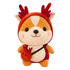 Собачка в костюме оленя 60см