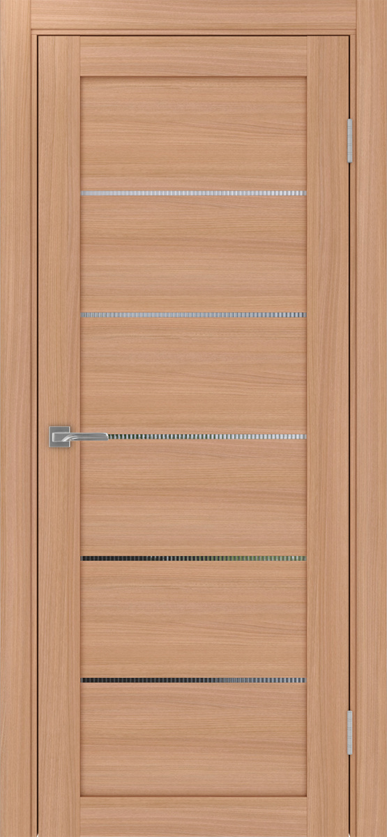 Дверь межкомнатная Оптима Порте Турин 506.12, цвет темный ясень, экошпон, стекло мору