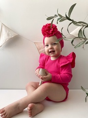 Боди лапша с длинным рукавом и крылышками, Малиновый