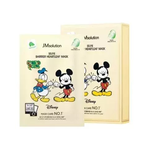 JMSolution Маска тканевая с хауттюйнией Disney collection selfie barrier heartleaf mask