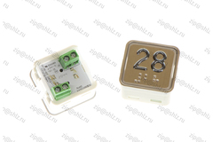 Кнопка (кнопочный модуль) KA302-S-R "28 этаж", квадратная, статическая красная подсветка, Брайль