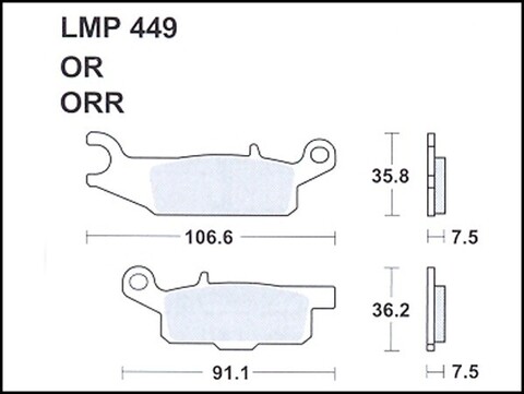 Колодки дискового тормоза AP Racing LMP449 OR  (FDB2230 / FA444)