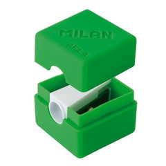 Точилка Milan Cubic с контейнером в ассортименте