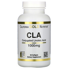 California Gold Nutrition, Clarinol, КЛК, конъюгированная линолевая кислота, 1000 мг, 90 мягких таблеток