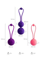 Набор из 3 вагинальных шариков BLOOM разного цвета - 