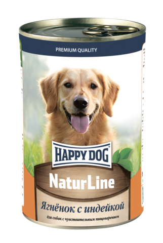 Happy Dog Natur Line консервы для собак ягненок с индейкой 410 г