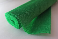 Бумага гофрированная простая, зеленый, 50 см*250 см. (563)