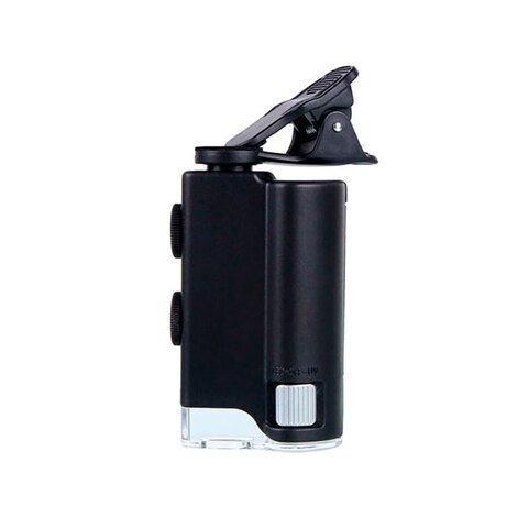 Микроскоп карманный Kromatech 60–100x мини, с креплением для смартфона, подсветкой (1 LED) и ультрафиолетом (7751W)