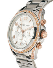 Michael Kors Silver & Rose Gold Chronograph Watch