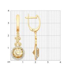 725341 - Серьги из золота с топазами Swarovski и жёлтыми Swarovski Zirconia