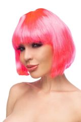 Ярко-розовый парик 
