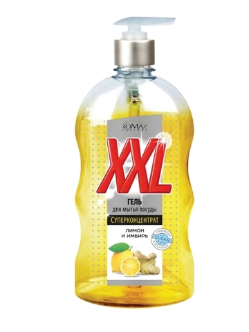 Гель для мытья посуды  XXL лимон и имбирь 650г Фабрика Ромакс