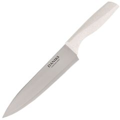 Нож кухонный Daniks, Латте, шеф-нож, нерж сталь, 20 см, рук пласт, YW-A383-CH