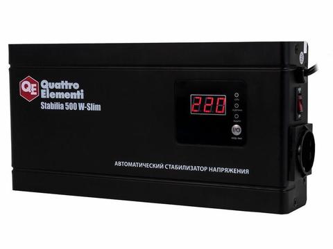 Стабилизатор напряжения QUATTRO ELEMENTI Stabilia     500 W-Slim (500 ВА, 140-270 В, 2,3 кг) Настенный (Арт. 772-555)