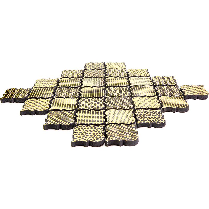 Мраморная мозаика BRJ-4 Декоративная Skalini Burj золотой узор