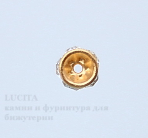 77503 Бусина - рондель Сваровски Crystal (цвет - античное золото) 3х2 мм