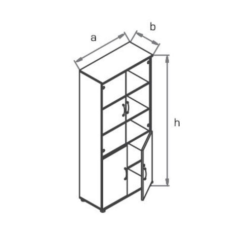 Шкаф со стеклянными дверцами R5S72 МОНО-ЛЮКС