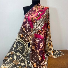 Шарф из шерсти цветочный орнамент 178*66 арт.П12