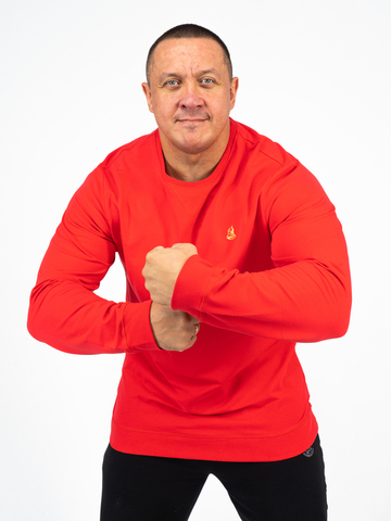 Джемпер красного цвета с круглым вырезом (XS/44, S/46, 3XL/56, 4XL/58) – Распродажа