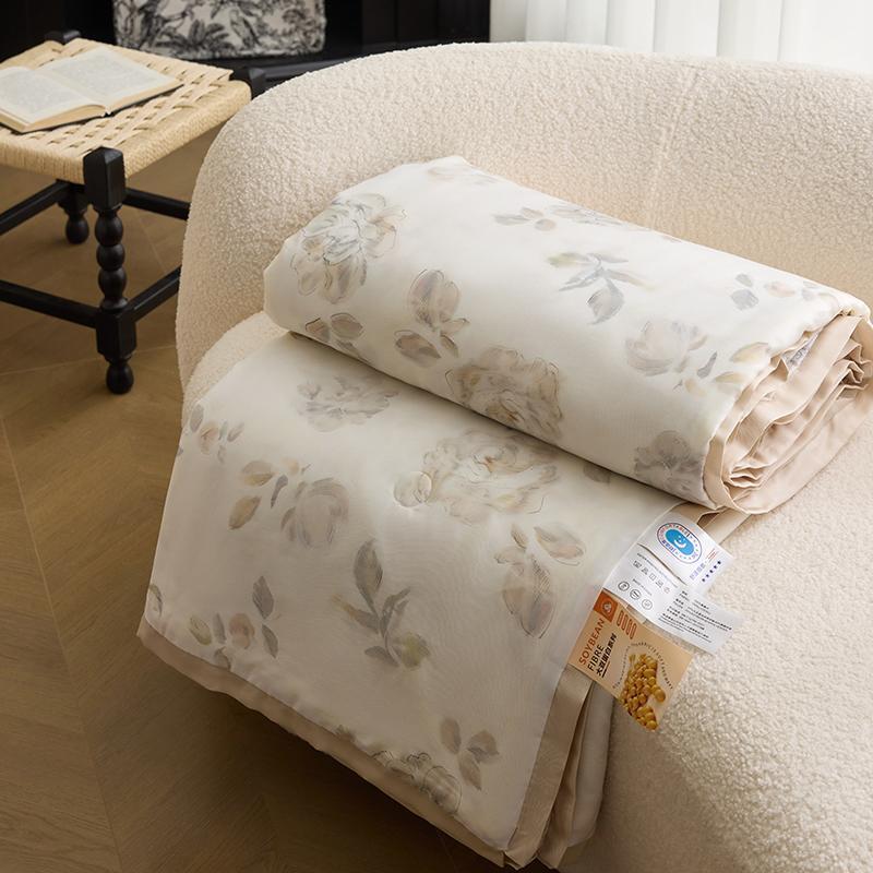 ZEPHYR HOME Летнее одеяло Тенсель 150х200 Бежевое розы