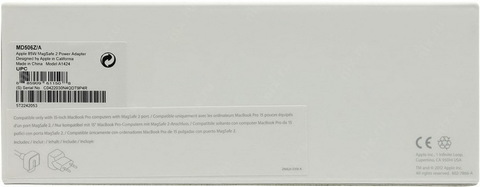 Оригинальный Адаптер питания Apple MagSafe 2 мощностью 85 Вт (для MacBook Pro с экраном Retina) / MD506Z (Retail)