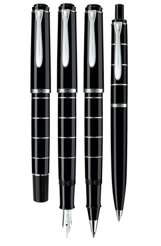 Ручка перьевая Pelikan Elegance Classic M215 Rings, Black CT, M (948281)