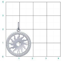 б50213  - Подвеска ЯРИЛО из белого золота с фианитами