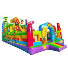 Коммерческий надувной батут «Хамелеон и динозавры Ультра 4» 12*6*6 м