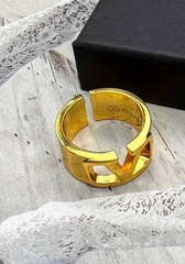 Кольцо широкое Valentino из латуни в позолоте