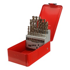 Набор сверл по металлу 1-13мм 25шт DIN338 HSSE-Co5 130° (мет. кейс) H-Tools Pro 215215PRO