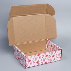 Коробка сборная одиночная Прямоугольник, «С Новым годом», 27*21*9 см