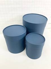 Цилиндр одиночный с завальцовкой, Синий лен, 21*21 см, 1 шт.