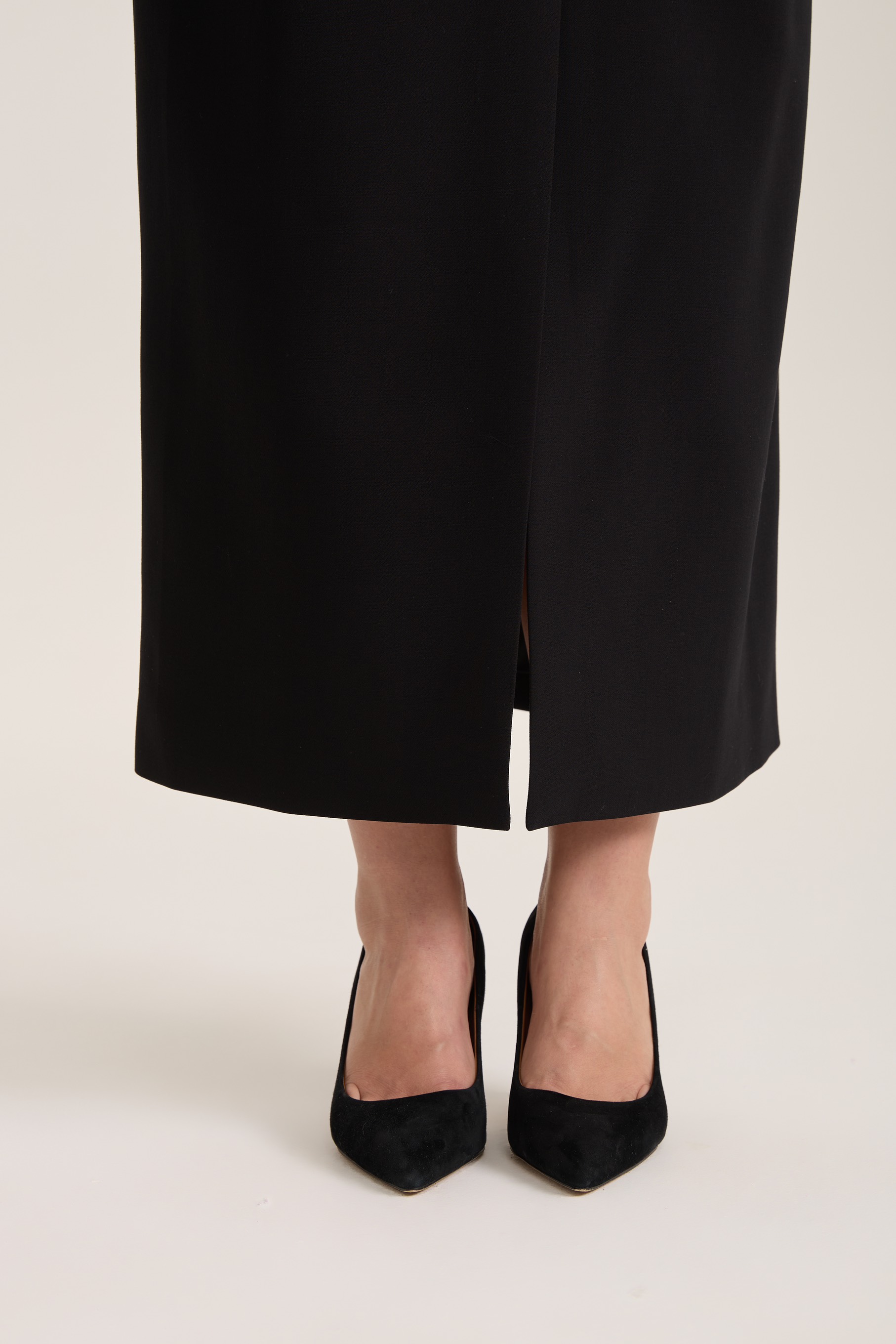 Юбка макси со шлицей спереди, черный