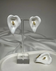 Серьги ЦВЕТОК КАЛЛЫ с эмалью