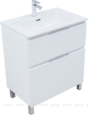 Aquanet 344133 Тумба Алвита new 70 напольная 2 ящ. цв. белый матовый (344133)