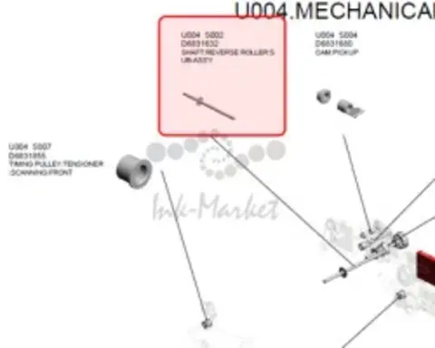 Вспомогательный вал обратного ролика Ricoh D6831632 Sub Assembly Reverse Roller Shaft