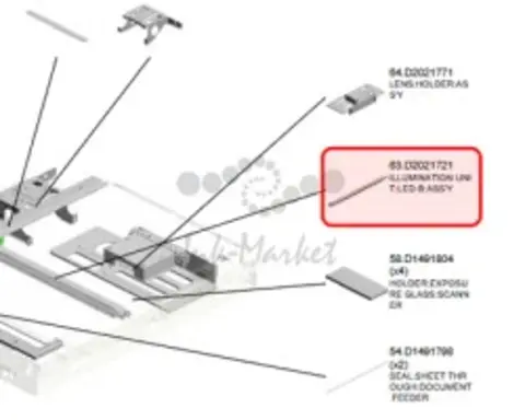Ricoh Illumination unit::led-b:ass'y original D2021721