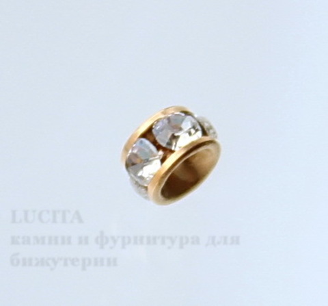 77503 Бусина - рондель Сваровски Crystal (цвет - античное золото) 3х2 мм