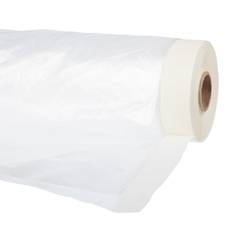 09-0-027 Пленка защитная с клейкой малярной лентой, прозрачная, HDPE, рулон 2,7х25м, толщина 8мкм (РемоКолор)
