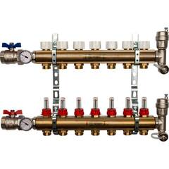STOUT  Распределительный коллектор из латуни с расходомерами 7 вых.